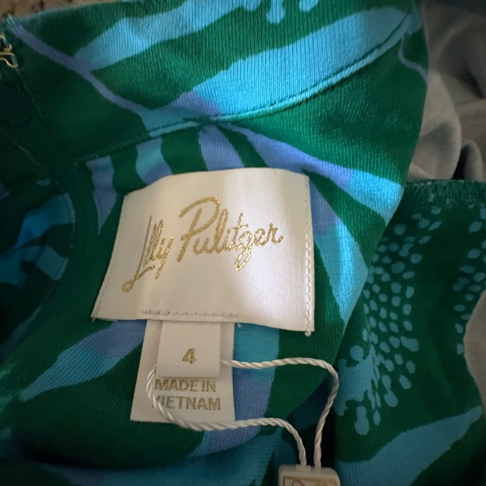 Lilly Pulitzer Tropical Green and  blueMaxi Dress - Picture 4 of 9